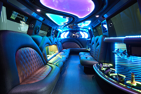 leather seating on the limo